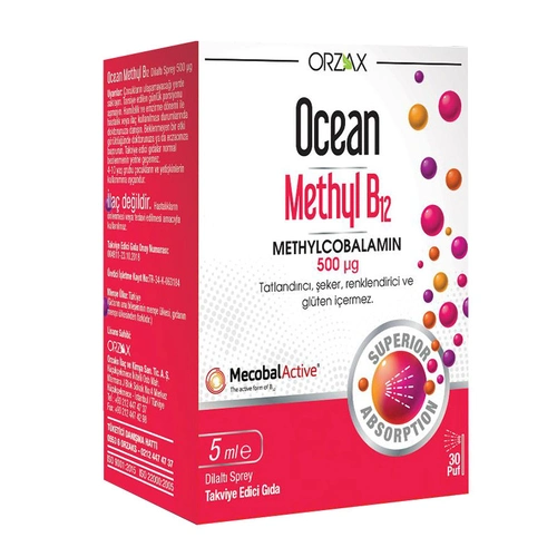 Orzax Ocean Methyl B12 500 mcg Sprey 5 ml - Ocean Orzax