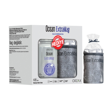Orzax Ocean ExtraMag Üçlü Magnezyum Kombinasyonu 120 Tablet + Sporcu Havlusu Hediyeli - Orzax Ocean