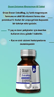Orzax Ocean ExtraMag Üçlü Magnezyum Kombinasyonu 60 Tablet - 3