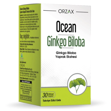 Orzax Ocean Ginkgo Biloba Takviye Edici Gıda 30 Bitkisel Kapsül - Orzax Ocean
