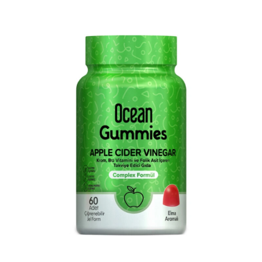 Orzax Ocean Gummies Apple Cider Vinegar Takviye Edici Gıda 60 Adet Çiğnenebilir Form - Orzax Ocean
