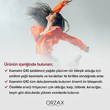 Orzax Ocean Koenzim Q10 200 mg Ubikinon 30 Kapsül - 4