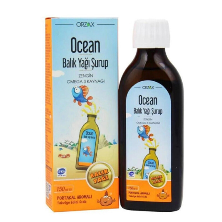 Orzax Ocean Omega3 Şurup 150 ml - Portakal - Orzax Ocean