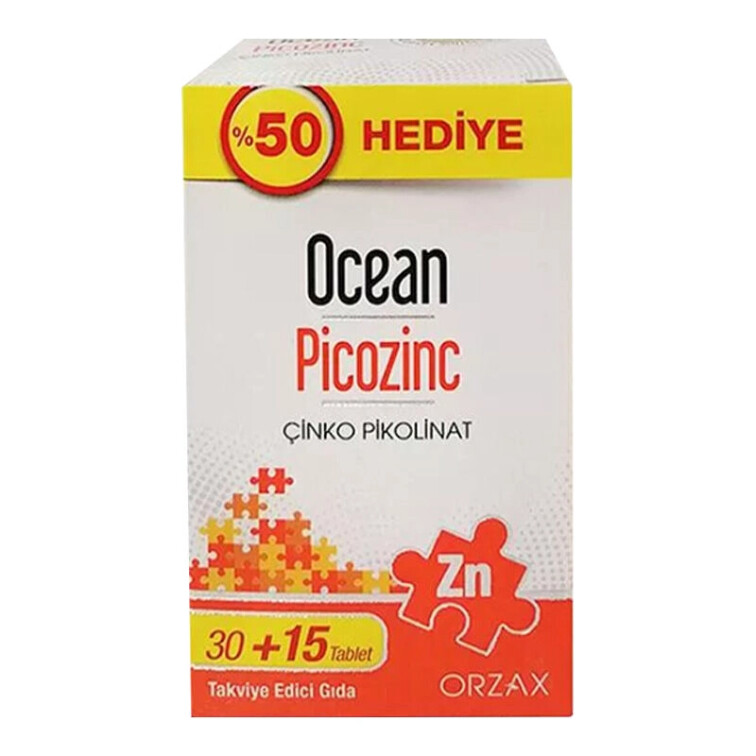 Orzax Ocean Picozinc Takviye Edici Gıda 30 + 15 Tablet - Orzax Ocean