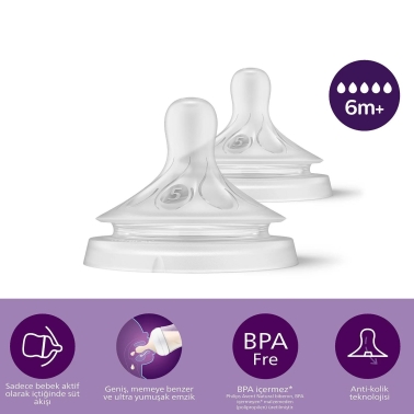 Philips Avent Doğal Tepkili Natural Response 2li Biberon Emziği 5No 6+ Ay - Philips Avent