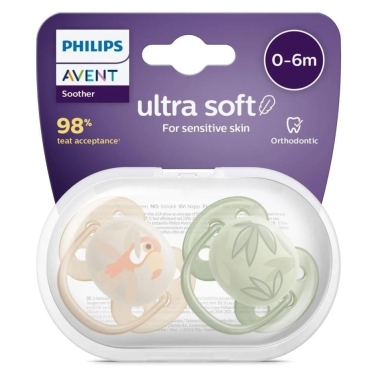 Philips Avent Ultra Soft Yumuşak 2li Emzik 0-6 Ay - SCF091/07 - Philips Avent