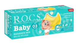 R.O.C.S. Baby 0-3 Yaş Muz Püresi Tadında Bebek Diş Macunu 45 gr - 1