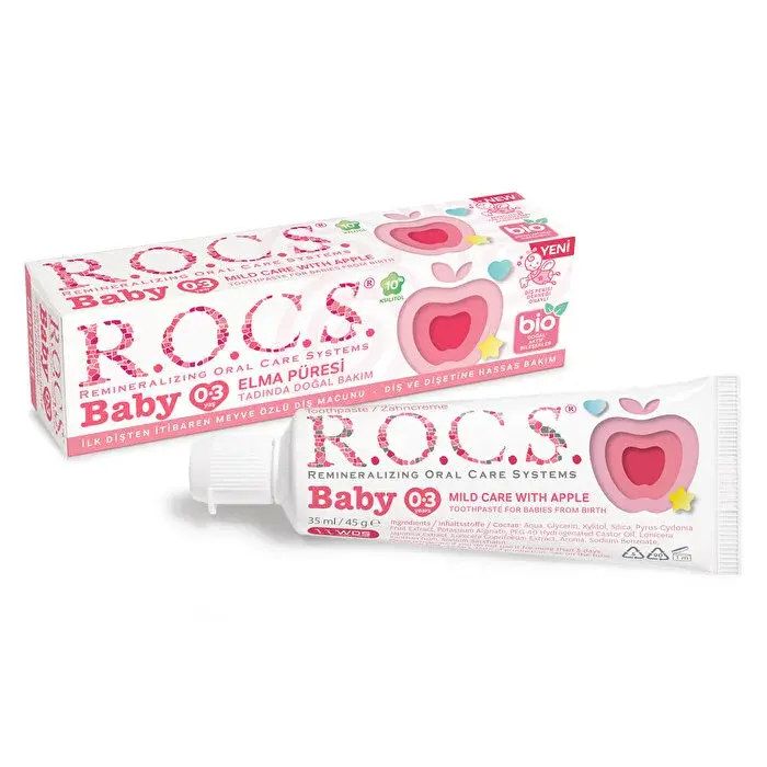 Rocs Baby Elma Püresi Tadında 0-3 Yaş Diş Macunu 45 gr - 1