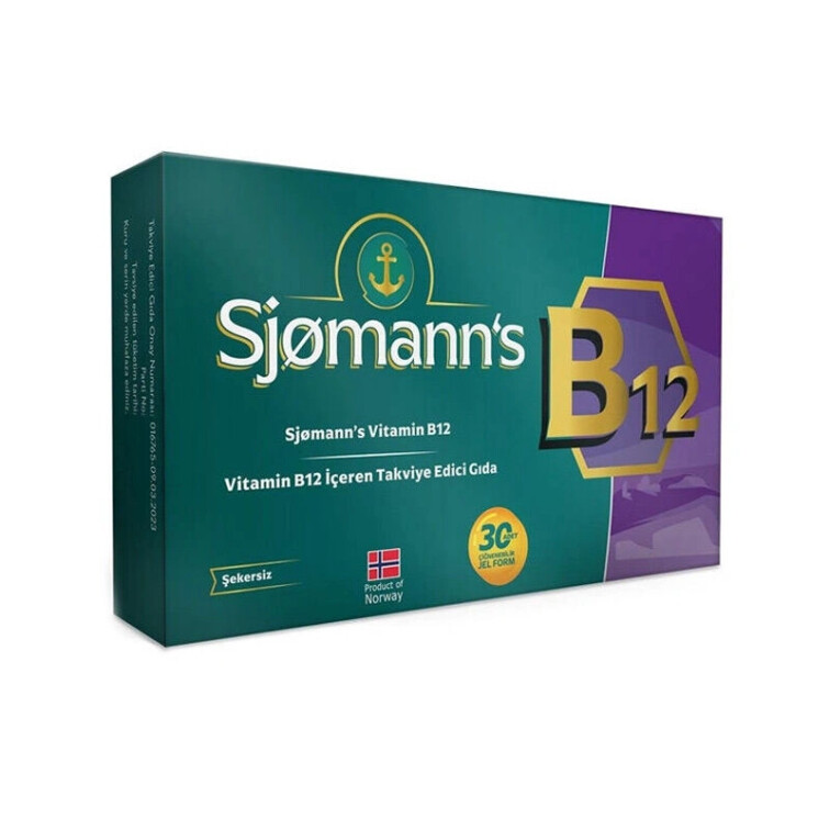 Sjomann’s Vitamin B12 İçeren Takviye Edici Gıda 30 Adet Çiğnenebilir Jel Form - Easyvit