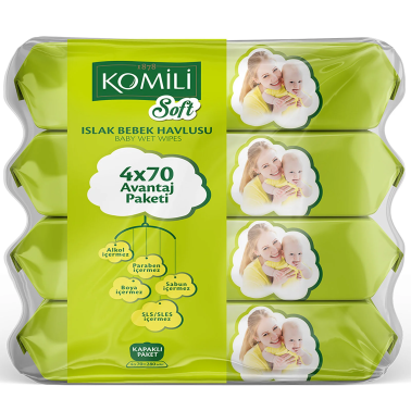 Soft Bebek Islak Mendil 4x70 Adet - Komili