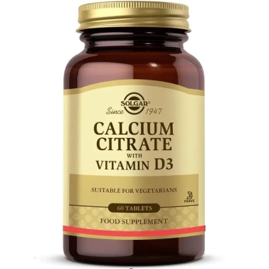 Calcium Citrate With Vitamin D3 60 Tablet - Solgar