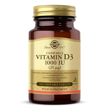 Solgar Vitamin D3 1000 IU 100 Çiğnenebilir Tablet - Solgar