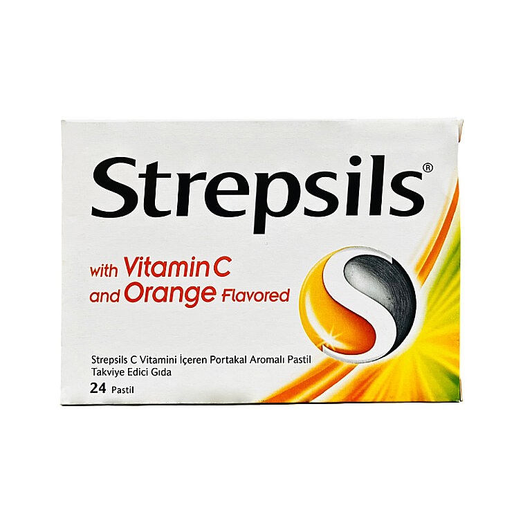 Strepsils C Vitamini ve Portakal Aromalı 24'lü Pastil - 1