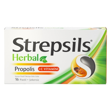 Strepsils Herbal Propolis 16 Pastil - Strepsils