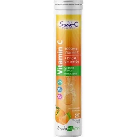 Suda Vitamin C Orange 20 Efervesan Tablet - Suda Vitamin