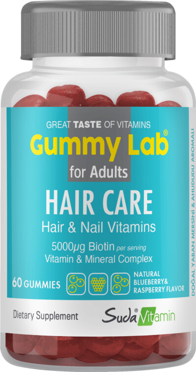 Suda Vitamin Gummy Lab Hair Care Vitamins For Adults 60 Gummies - Suda Vitamin
