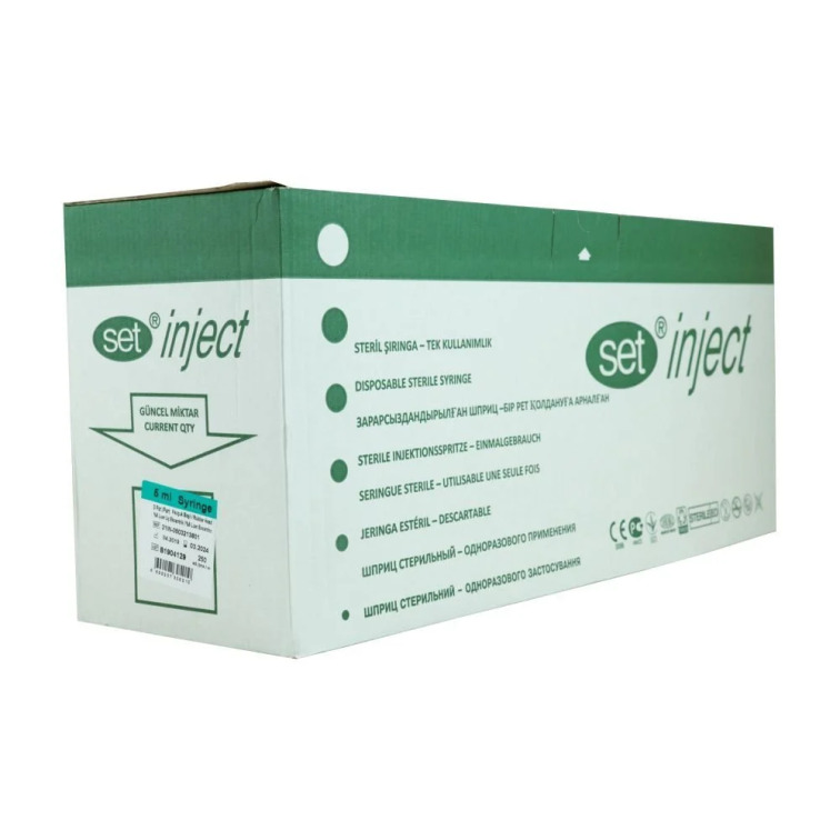 Tıbset Enjektör 5 cc 3 Parça Yeşil - 250 Adet - 