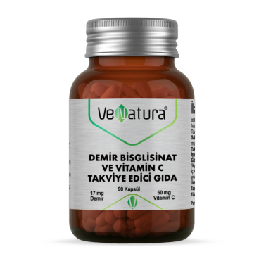 Venatura Demir Bisglisinat ve Vitamin C Takviye Edici Gıda 90 Kapsül - VeNatura
