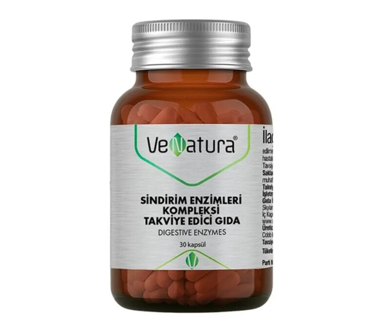 Venatura Sindirim Enzimleri Kompleksi Takviye edici Gıda 30 Kapsül - VeNatura