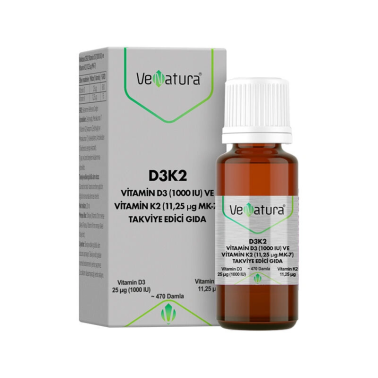VeNatura Vitamin D3 Ve Menaquinon 7 (11,25 mcg) Takviye Edici Gıda 20 ml - VeNatura