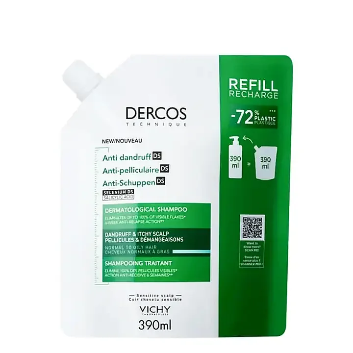 Vichy Dercos Anti Dandruff Normal ve Yağlı Saçlar İçin Kepek Karşıtı Şampuan Refill 390 ml - 1
