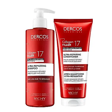 Vichy Dercos Collagen 17 Filler Şampuan 400 ml + Saç Bakım Kremi 200 ml - Vichy