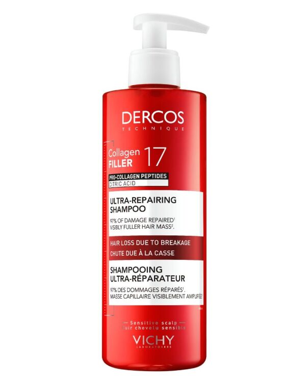 Vichy Dercos Collagen 17 Filler Tüm Saç Tipleri İçin Şampuan 400 ml - 1