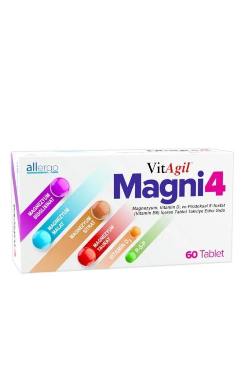 Vitagil Magni4 Magnezyum Vitamin D3 P5p 60 Tablet - VitaGlucan+