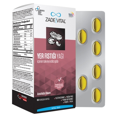 Zade Vital Fıstık Yağı 800 mg 60 Yumuşak Kapsül - zade vital