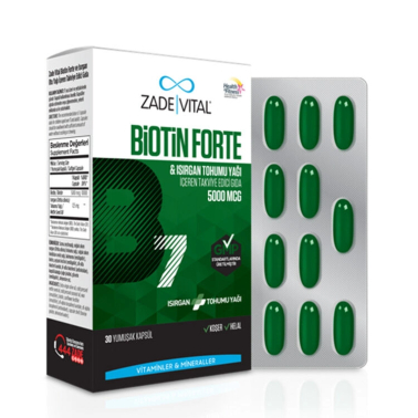 Zade Vital Biotin Forte 5000 mcg 30 Yumuşak Kapsül - Zade Vital