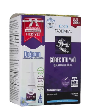 Zade Vital Çörek Otu Yağı 60 Kapsül + Nigefix Sprey 10 ml - Zade Vital