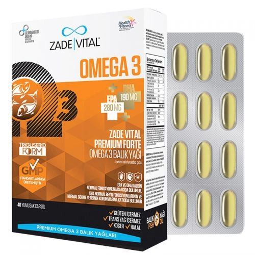 Zade Vital Omega 3 Forte 40 Yumuşak Kapsül - Zade Vital
