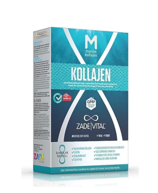 Zade Vital Marine Collagen Hyaluronic Acid 40 Bitkisel Sert Kapsül - Zade Vital