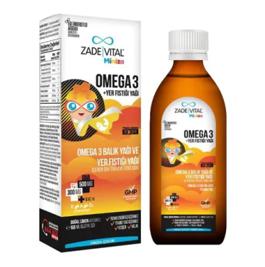 Zade Vital Miniza Omega-3 Balık Yağ Ve Yer Fıstığı Yağı 150 ml - Zade Vital