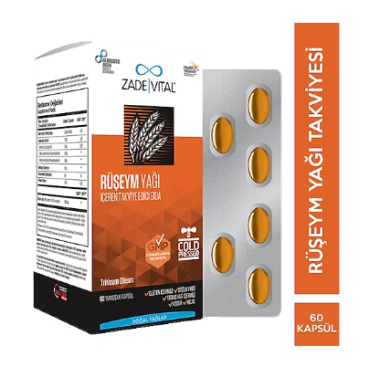 Zade Vital Ruşeym Yağı 500mg 60 Yumuşak Kapsül - Zade Vital