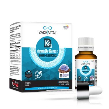 Zade Vital Vitamin D3+K2 1000 IU Damla 20 ml - Zade Vital